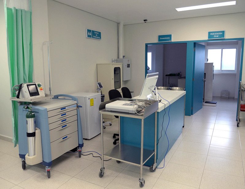 Hospital room with equipment
